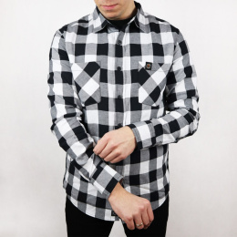 79 Point Checked Flannel Shirt - Black-White